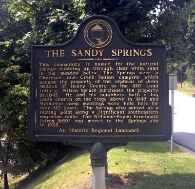 The Sandy Springs Marker image. Click for full size.