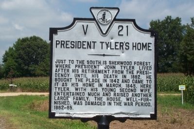 President Tyler's Home Marker image. Click for full size.