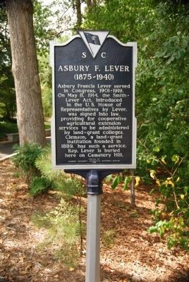 Asbury F. Lever (1875-1940) Marker image. Click for full size.