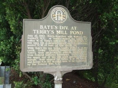 Bate's Div. at Terry's Mill Pond Marker image. Click for full size.