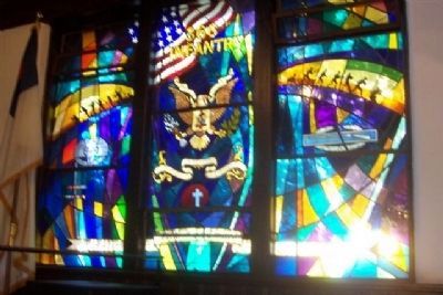 Rankin Chapel: 366th Infantry (WWII) Memorial Window image. Click for full size.