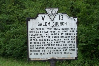 Salem Church Marker. Click for full size. Salem Church Marker image. Click for full size.