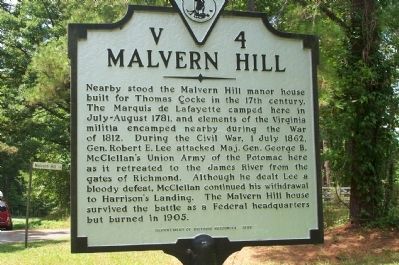 Malvern Hill Marker. Click for full size. Malvern Hill Marker image. Click for full size.