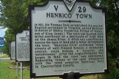Henrico Town Marker image. Click for full size.