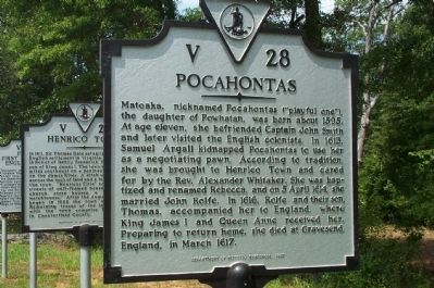 Pocahontas Marker. Click for full size. Pocahontas Marker image. Click for full size.