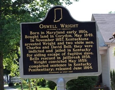 Oswell Wright Marker (Front Side). Click for full size. Oswell Wright Marker (Front Side) image. Click for full size.