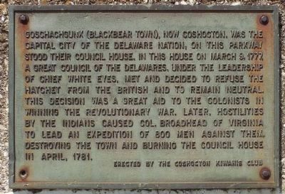 Delaware Nation Council House Marker image. Click for full size.