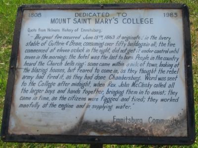 Mount Saint Mary's College Marker image. Click for full size.