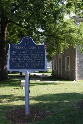 Indiana Capitol Marker - Wider View image. Click for full size.