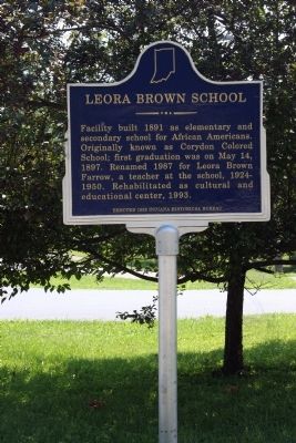 Leora Brown School Marker - Wide View. Click for full size. Leora Brown School Marker - Wide View image. Click for full size.