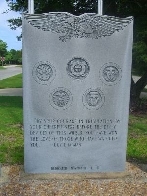 Dare County's Tribute to Veterans Marker </b> (Center Panel) image. Click for full size.