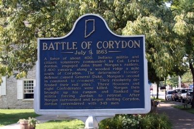 Battle of Corydon Marker. Click for full size. Battle of Corydon Marker image. Click for full size.