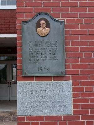 Curtis Baptist Church, Plaque at left image. Click for full size.
