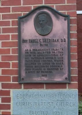 Curtis Baptist Church Plaque at right image. Click for full size.