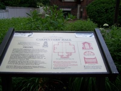 Carpenters' Hall Marker image. Click for full size.