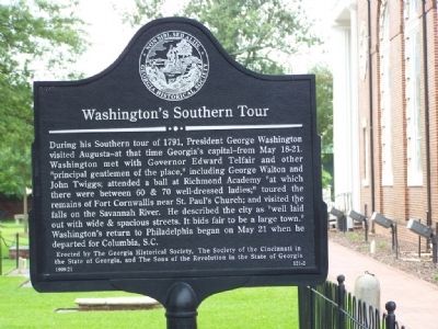 Washington's Southern Tour Marker. Click for full size. Washington's Southern Tour Marker image. Click for full size.