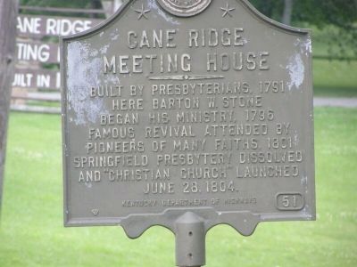 Cane Ridge Meeting House Marker image. Click for full size.
