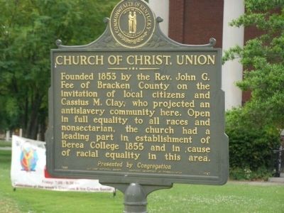 Church of Christ, Union Marker. Click for full size. Church of Christ, Union Marker image. Click for full size.
