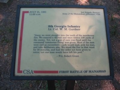 8th Georgia Infantry Marker image. Click for full size.