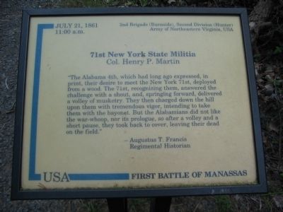 71st New York State Militia Marker image. Click for full size.