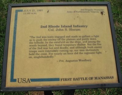 2nd Rhode Island Infantry Marker image. Click for full size.