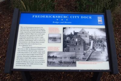 Fredericksburg City Dock: Bridges and Biscuits Marker image. Click for full size.