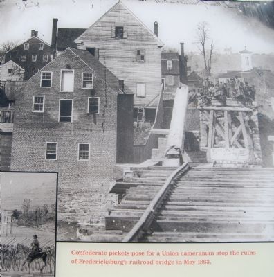 Ruins of Fredericksburg Railroad Bridge, 1863 image. Click for full size.