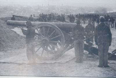 First Connecticut Artillery on Stafford Heights, 1863 image. Click for full size.