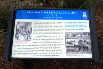 Fredericksburg City Dock: Contesting the Crossing Marker image. Click for full size.