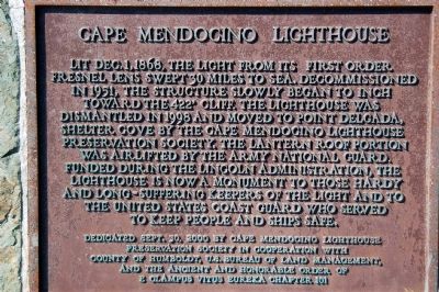 Cape Mendocino Lighthouse Marker image. Click for full size.