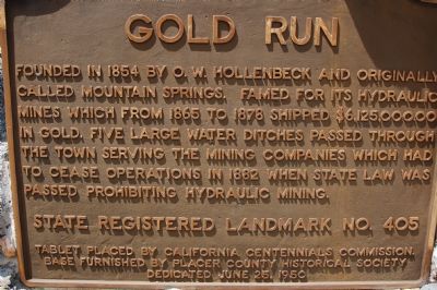Gold Run Marker. Click for full size. Gold Run Marker image. Click for full size.
