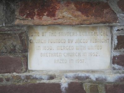 Site of the Snyders Evangelical Church Marker image. Click for full size.