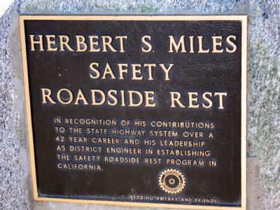 Herbert S. Miles Safety Roadside Rest Marker. Click for full size. Herbert S. Miles Safety Roadside Rest Marker image. Click for full size.