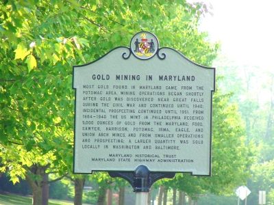 Gold Mining in Maryland Marker image. Click for full size.
