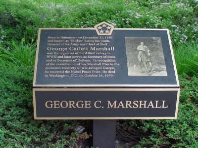 George C. Marshall Marker. Click for full size. George C. Marshall Marker image. Click for full size.