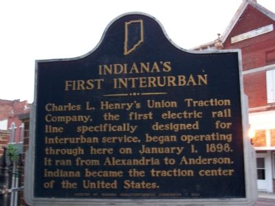 Indianas First Interurban Marker image. Click for full size.