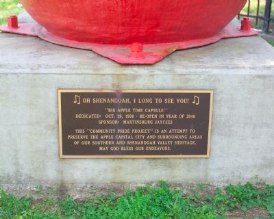 Big Apple Time Capsule Marker. Click for full size. Big Apple Time Capsule Marker image. Click for full size.