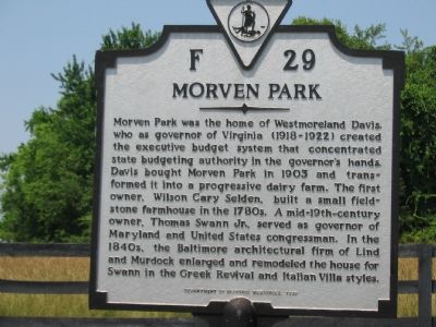 Morven Park Marker. Click for full size. Morven Park Marker image. Click for full size.