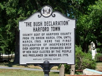 “The Bush Declaration” Harford Town Marker. Click for full size. “The Bush Declaration” Harford Town Marker image. Click for full size.