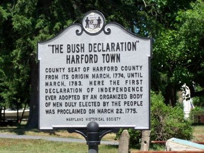“The Bush Declaration” Harford Town Marker image. Click for full size.
