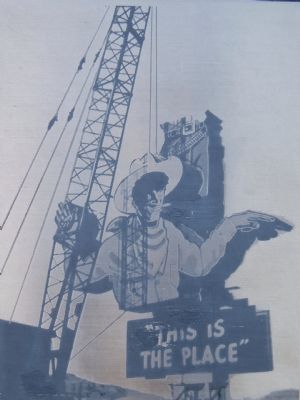 Erection of Wendover Will in 1952 image. Click for full size.