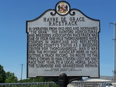 Havre de Grace Racetrack Marker image. Click for full size.