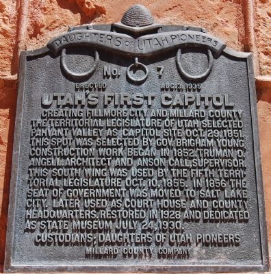 Utah's First Capitol Marker image. Click for full size.