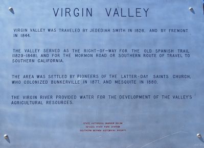 Virgin Valley Marker. Click for full size. Virgin Valley Marker image. Click for full size.