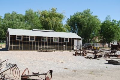 Reconstructed barrack from Topaz camp at the Great Basin museum in Delta, UT. image. Click for full size.