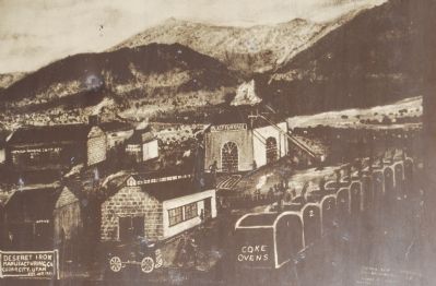 Close-up of artist rendering of iron works. image. Click for full size.