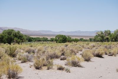 Lush Pahranagat Valley in center of photo. image. Click for full size.