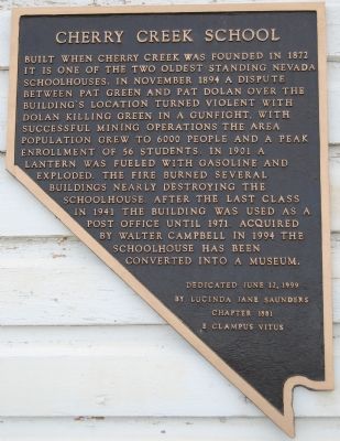 Cherry Creek School Marker image. Click for full size.