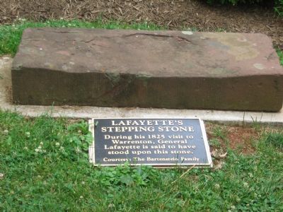 Lafayette's Stepping Stone Marker. Click for full size. Lafayette's Stepping Stone Marker image. Click for full size.
