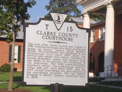 Clarke County Courthouse Marker. Click for full size. Clarke County Courthouse Marker image. Click for full size.